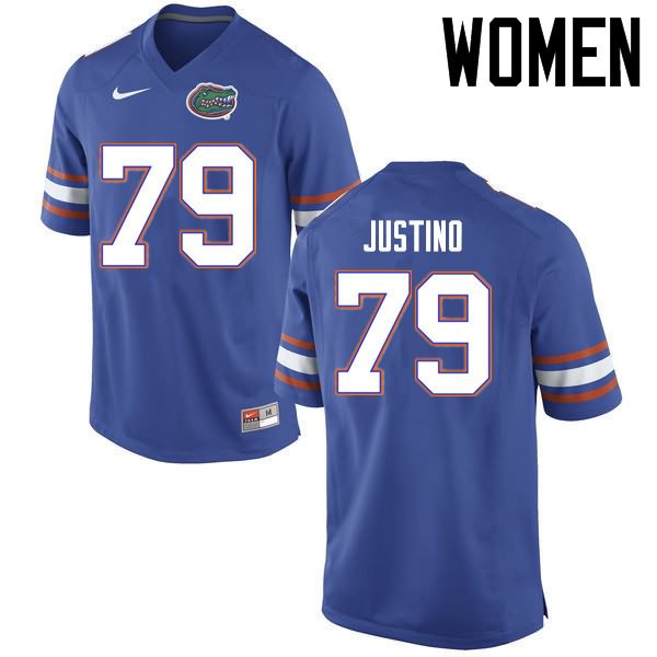 NCAA Florida Gators Daniel Justino Women's #79 Nike Blue Stitched Authentic College Football Jersey BFG8864VM